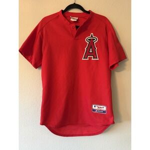 Rare‎ Vintage Majestic Anaheim Angels Embroidered Official Practice Jersey Sz M